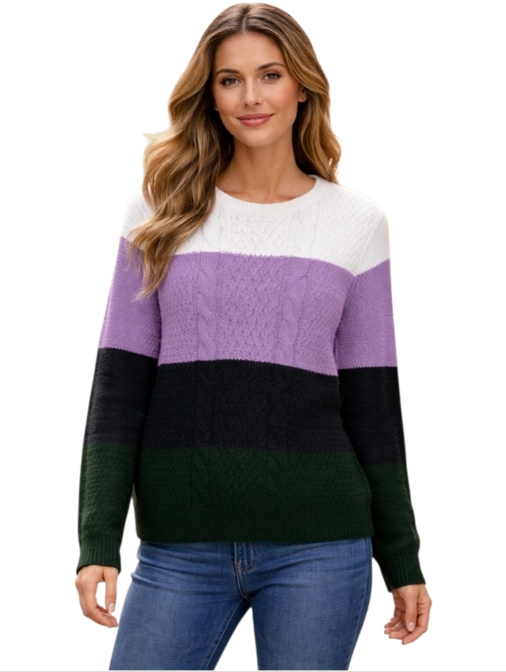 Croft & Barrow Multi color Knit Sweater 100% Cotton Size L